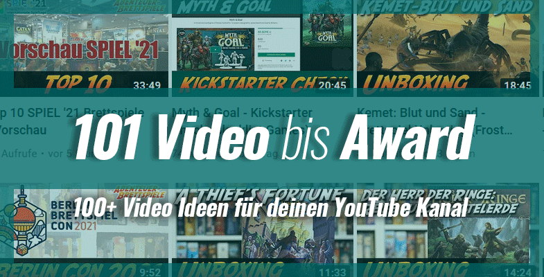 101 Video bis Award - 100+ Video Ideen für deinen YouTube Kanal - Part #1