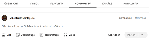 YouTube Community Umfrage erstellen