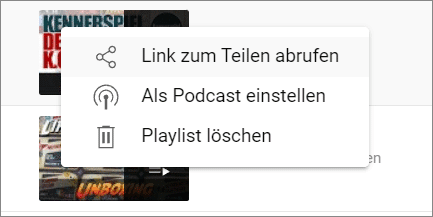 YouTube-Playlist als Podcast