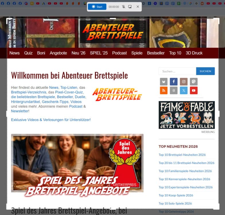 Windows + Shift + R = Videoaufnahme