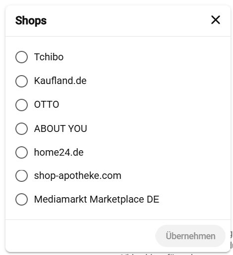 Vorhandene Partnerprogramm-Shops in YouTube